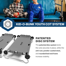 Load image into Gallery viewer, Disc-O-Bed Kid-O-Bunk Youth Modular Double Bunk Cot with Carry Bags, Gray
