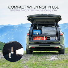 Load image into Gallery viewer, Life Finds Sleeping Platform Storage System Designed for Rivian R1S Vehicles, Folding Platform with Underneath Storage, Black, LF-R1SP