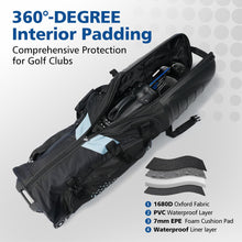 Load image into Gallery viewer, Golf Travel Bags for Airlines with Wheels, Hard Case Top and 1680D Heavy Duty Oxford Protect Golf Clubs, Lightweight and Easy to Maneuver, Black and Gray