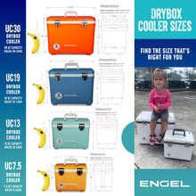 Load image into Gallery viewer, Engel UC19 19qt Leak-Proof, Air Tight, Drybox Cooler and 32°F Cooler Packs for Boating, Camping, Fishing, Hiking & Food Storage