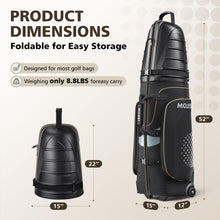 Load image into Gallery viewer, Golf Travel Bags for Airlines with Wheels, Hard Case Top and 1680D Heavy Duty Oxford Protect Golf Clubs, Lightweight and Easy to Maneuver, Black and Khaki