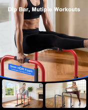 Load image into Gallery viewer, 2026 Upgrade Adjustable 2-in-1 Dip Bar Station & Push Up Bars for Home Gym - Red