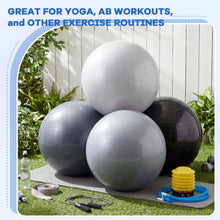 Load image into Gallery viewer, Leyndo 4 Pcs 26 Inch Yoga Exercise Ball Pilates Pregnancy Birthing Fitness Ball -(Gray Black Set)