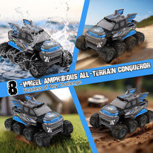 Load image into Gallery viewer, Amphibious Remote Control Car 8WD RC Monster Truck, 2.4GHZ 1:16 Waterproof All-Terrain Off-Road RC Cars Toys, Blue