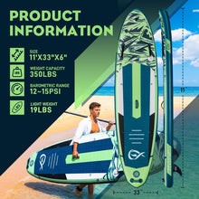 Load image into Gallery viewer, InnoExpo 11' Inflatable Stand Up Paddle Boards with Premium Accessories, Wide Stable SUP Paddle Board Design, Non-Slip Comfort Deck for Youth & Adults (Dynamic)
