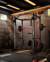Load image into Gallery viewer, GarveeLife Power Cage, Multi-Functional Power Racks for Home Gym with Cable Crossover System, 1600 LBS Weight Capacity Fitness Squat Rack for Strength Workout with Training Attachment, Black