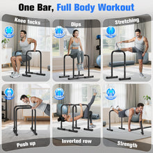 Load image into Gallery viewer, SPORTSROYALS DP3 Dip Station Adjustable Dip Bar - black-05