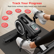 Load image into Gallery viewer, pooboo Under Desk Bike Pedal Exerciser (Black-Silver)