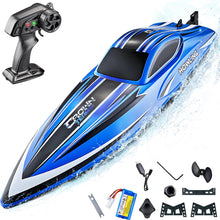 Load image into Gallery viewer, RC Boat, 16 inch Big Remote Control Boat for Adults and Kids, 35 KPH Large Fast RC Speed Boats with 1500mAh Battery- HJ818 Blue