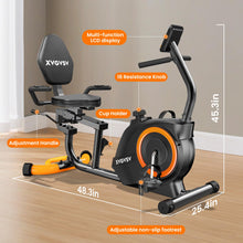 Load image into Gallery viewer, Recumbent Exercise Bike for Home Use, Quiet Recumbent Stationary Bikes , Supports 400LB-Orange/Black