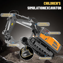 Load image into Gallery viewer, Remote Control Excavator, Construction RC Digger for Kids Boys Age 4-14 + Year Old Birthday, Rechargeable Excavator with Metal Shovel