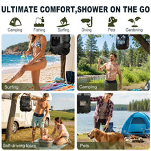 Load image into Gallery viewer, KIPIDA Solar Shower Bag, 2 Pack 5 gallons/20L Heating Camping Shower Bag Solar with Removable Hose and On-Off Switchable Head for Beach Swimming Outdoor Traveling Hiking (Black)