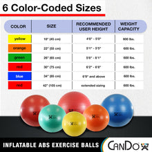 Load image into Gallery viewer, CanDo Inflatable Exercise Ball - Red 42", Durable Extra Thick Non-Slip Stability Ball