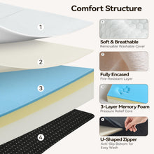 Load image into Gallery viewer, Foldable Mattress Queen – 6 Inch Tri Fold Memory Foam Folding Bed with Washable Cover, Non-Slip Bottom, Portable Floor Mattress for RV, Guest Room, Camping, No Fiberglass Fireproof Core, 78"x58"x6"