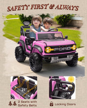 Load image into Gallery viewer, First Ride On 24V Ride on Toys for Big Kids, Licensed Ford Bronco Raptor 2 Seater Ride on Cars with Remote Control (24V, Pink)