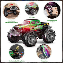 Load image into Gallery viewer, Remote Control Amphibious Monster Truck, 2.4GHz Dual Control with Watch & Controller, 360° Rotating RC Car (Green)