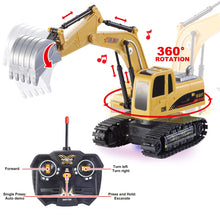 Load image into Gallery viewer, 2 PCS Remote Control Construction Vehicle Toy Set, Friction-Powered RC Excavator & RC Dump Truck with Lights and Sounds