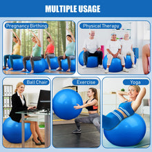 Load image into Gallery viewer, Leyndo 4 Pcs 26 Inch Yoga Exercise Ball Pilates Pregnancy Birthing Fitness Ball -(Blue)