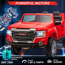 Load image into Gallery viewer, 24V 2-Seater Ride On Truck Car, Licensed GMC Battery Powered Electric Kids Car with Remote Control, LED Lights, MP3