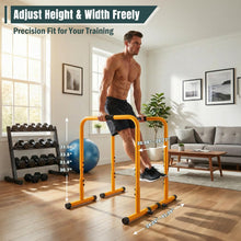 Load image into Gallery viewer, OLIXIS Dip Bar, Adjustable Heavy Duty Dip Bar Station - Warm Yellow