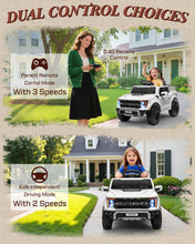 Load image into Gallery viewer, First Ride On Licensed Ford F-150 Raptor 12V Kids Ride on Truck, Ride on Toys for Toddlers with Remote Control (White)