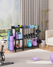 Load image into Gallery viewer, FHXZH 3-Tier Dumbbell Rack Stand Only - Adjustable Weight Rack for Home Gym -(Black)
