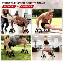 Load image into Gallery viewer, Mochantum Push Up Bar - All-aluminum Lightweight Pushup Stands with Non-Slip Base, 660LB Capacity, Portable Home Gym Equipment for Strength Training & Floor Workouts、Black、6.5inch