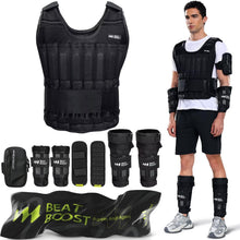 Load image into Gallery viewer, BeatBoost Weighted Vest Men 40 lb Adjustable Weight Vest with Wrist Ankle Weights Steel Plates Weights for Walking Strength Training Running Workout
