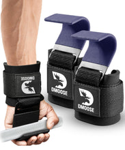 Load image into Gallery viewer, DMoose Weight Lifting Hooks (Pair) - (Navy Blue)