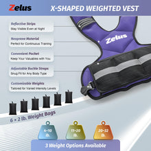 Load image into Gallery viewer, ZELUS Weighted Vest for Men and Women, 20-32lb, Violet