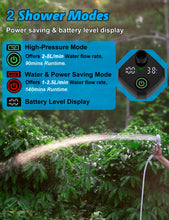 Load image into Gallery viewer, innhom Portable Camping Shower, 6000mAh Rechargeable Camp Shower Pump with LED Display, IPX7 Waterproof & 2 Spray Modes Electric Outdoor Shower for Hiking, Travel, Pet Bathing and Car Washing, Blue