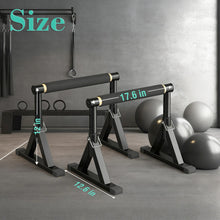 Load image into Gallery viewer, 10-14'' Wooden Parallel Bar and Dip Bar with Adjustable Height and Non-Slip Handles
