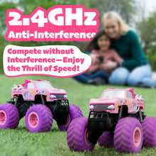 Load image into Gallery viewer, 1:16 Waterproof Pink RC Monster Truck Toys Amphibious Remote Control Car Pickup 4WD All-Terrain Toy Gift for Girls