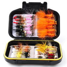 Load image into Gallery viewer, Fly Fishing Flies Assortment Kit Dry Wet Nyphms Tenkara Popper Streamer Woolly Bugger for Trout Bass Salmon Steelhead with Fly Box (Propeller Flies Kit 42pcs)