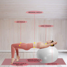 Load image into Gallery viewer, NEUMEE Yoga Ball Chair with 65cm Exercise Ball & 2 Resistance Bands (Grey)