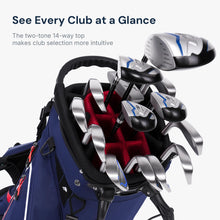 Load image into Gallery viewer, GoHimal 14-Way Lightweight Golf Stand Bag with Multiple Pockets Navy Blue