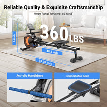Load image into Gallery viewer, Dripex Rowing Machines for Home - Black/Orange