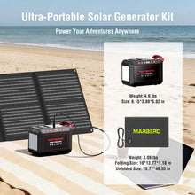 Load image into Gallery viewer, MARBERO 237Wh Solar Generator with Solar Panel Included Portable Power Station 300W Pure Sine Wave with Foldable Solar Panel 60W Set for Camping Outdoor Hiking Fishing Emergency