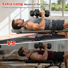 Load image into Gallery viewer, XDDIAS Workout Bench, 10 Backrests Adjustable Weight Bench with Extended Headrest, 800LBS Foldable Weight Bench for Home Gym, Incline Decline Flat Bench Compact for Small Space Training, Gray