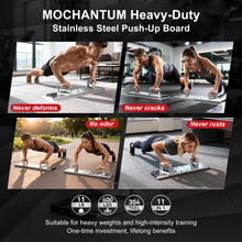 Load image into Gallery viewer, Mochantum Push Up Bar - Heavy-Duty Stainless Steel Pushup Stands with Non-Slip Base, 501LB Capacity, Portable Home Gym Equipment for Strength Training & Floor Workouts,White