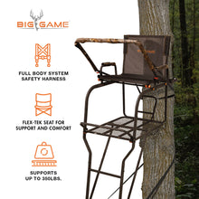 Load image into Gallery viewer, Big Game 1-Person Ladder Tree Stand for Hunting Deer, 18.5' Tall, 2-Pack