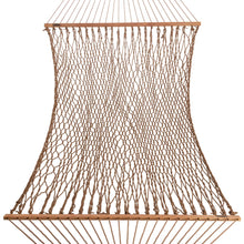 Load image into Gallery viewer, Hatteras Hammocks Deluxe Antique Brown DuraCord Rope Hammock – 13 ft. x 60 in., 2-Person, 450 lb Capacity, Cumaru Spreader Bar, Zinc-Plated Hardware – Handcrafted in the USA