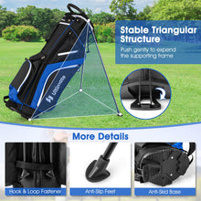 Load image into Gallery viewer, ULTIMATE 14-Way Golf Stand Bag, Portable Golf Bag w/ 6 Pockets,Cooler Bag & Waterproof Valuable Pocket, Rain Hood, Ergonomic Dual Strap System & Carrying Handles, 5 LBS Lightweight for Adults (Blue)