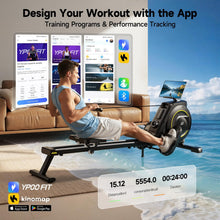 Load image into Gallery viewer, Rowing Machine for Home, 350 LB Capacity, 16-Level Silent Resistance, Magnetic Rowing Machines for Home Foldable, Full-Body Workout Compact Rowing Machine for Cardio & Strength with APP Support