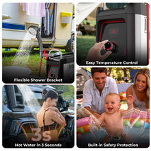 Load image into Gallery viewer, CAMPLUX Nano 3 Portable Propane Water Heater, Outdoor Camping Shower with Pump Kit, 2‑D Battery Powered, Lightweight & Portable, Built-in Safety for Hiking, RV, Overlanding
