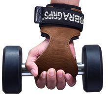 Load image into Gallery viewer, Cobra Grips Weight Lifting Gloves with Adjustable Neoprene Padded Wrist Wraps - (PRO Brown Sway Leather)