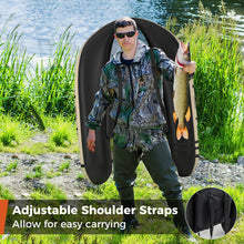 Load image into Gallery viewer, Goplus Inflatable Float Tube, Fishing Belly Boat w/Paddle, Flippers, Fish Ruler, Pump, Storage Bag, Adjustable Straps, 350LBS Load Capacity (Beige, W/Rod Holder)