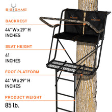 Load image into Gallery viewer, BIG GAME Spector XT 2-Person Ladder Whitetail Deer Elk Mule Above Hunting Outdoors Flex-Tek Seats 17' Tall Tree Stand