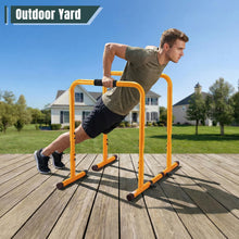 Load image into Gallery viewer, OLIXIS Dip Bar, Adjustable Heavy Duty Dip Bar Station - Yellow