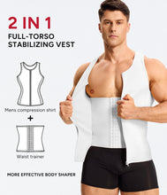 Load image into Gallery viewer, Nebility Mens Shapewear Fajas para Hombres Compression Shirt Men Body Shaper Tank Top Compression Undershirt Vest Sleeveless, White - 3XL